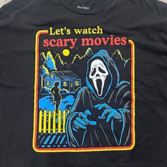Ghost Face Brand Let’s Watch Scary Movies T- Shirt Adult Large - Picture 3 of 9